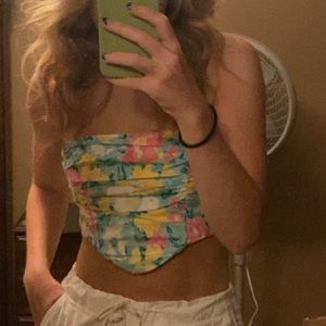 Floral strapless princess Polly top